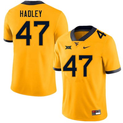 Men's West Virginia Mountaineers NCAA #47 J.P. Hadley Gold Authentic Nike Stitched College Football Jersey KT15K86ZY